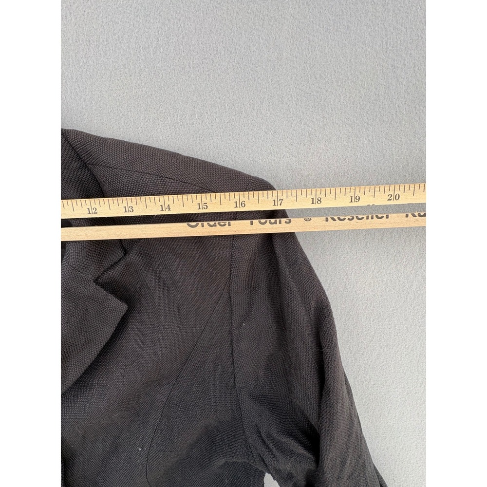 Petite Sophisticate Vintage Black Textured Blazer Jacket Size 12P Rayon Lined - Picture 6 of 13